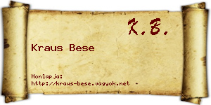 Kraus Bese névjegykártya